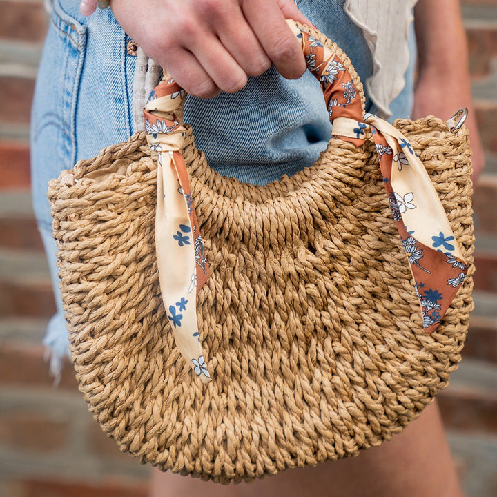 Sienna Woven Straw Crossbody Bag