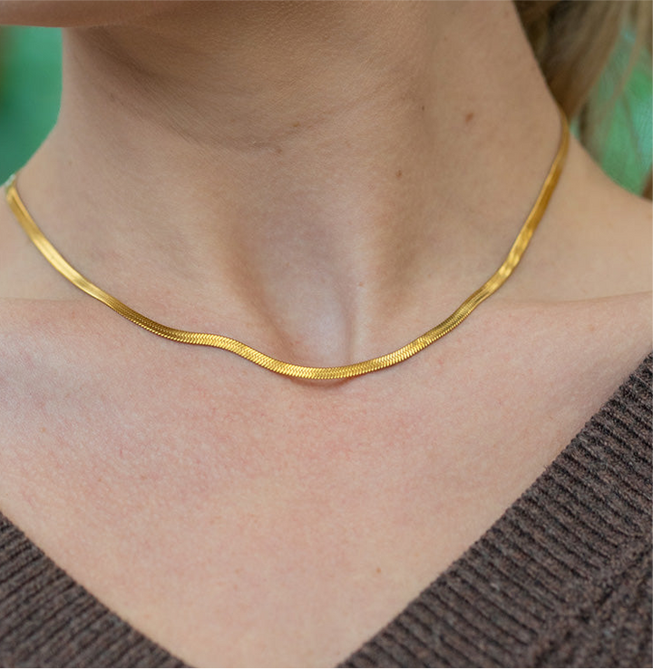 Sophie 18K Gold Filled Herringbone Necklace