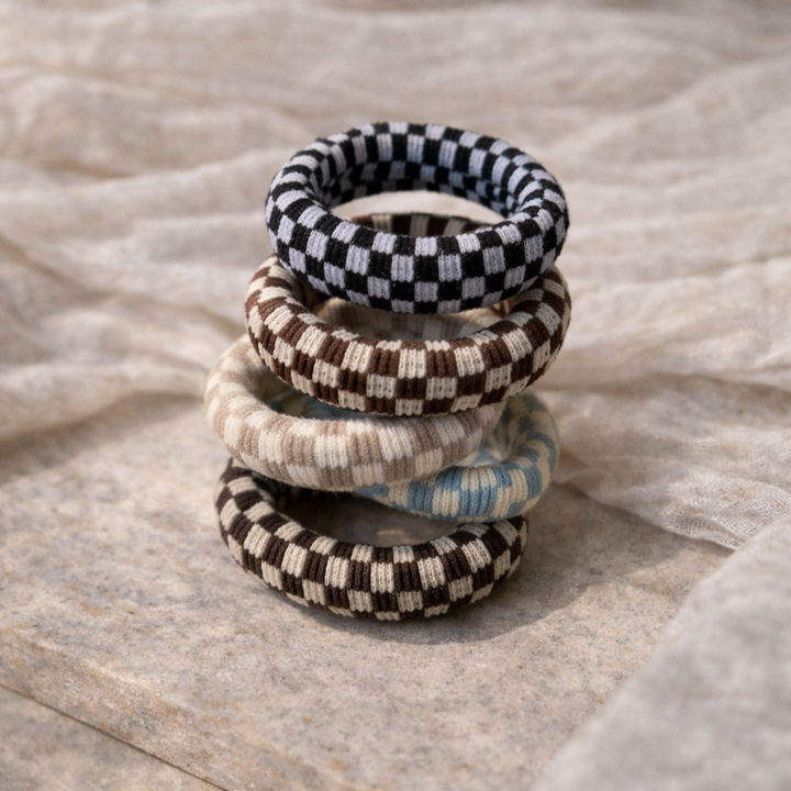 Checkered Pony Tail Set