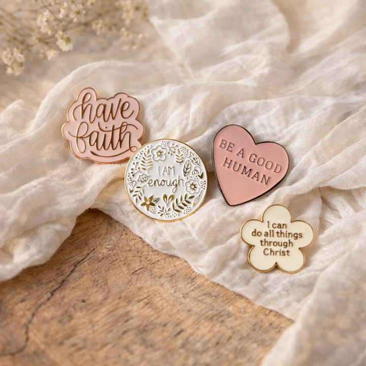 I Am Enough Floral Enamel Pin