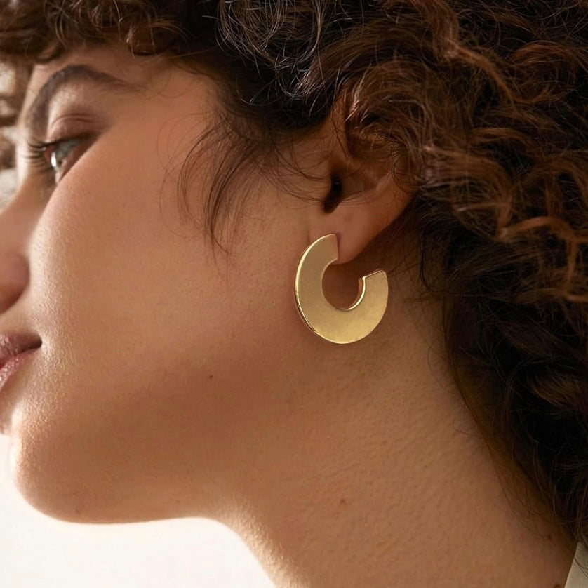 Tessa Gold Hoop Statement Earrings