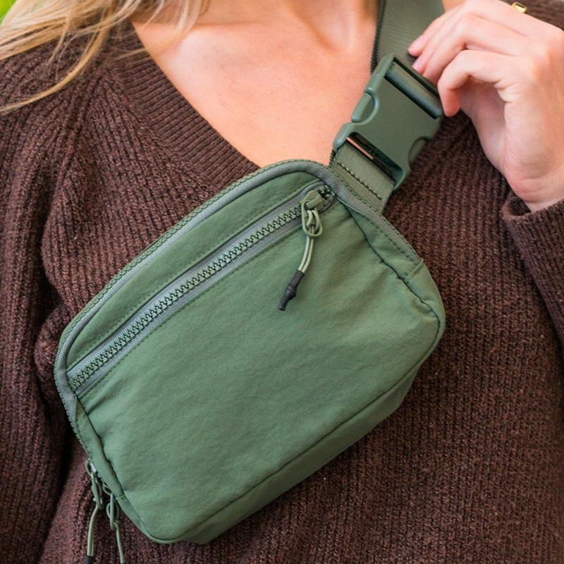 Aria Belt Bag in Army Green - Front View